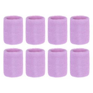 Unique Bargains Sweat Absorbent Elastic Tennis Badminton Basketball Wrist Sweatbands 8 Pcs - 1 of 4