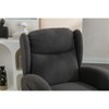 Teddy Fabric Rocking Chair, Upholstered Accent Chair With Wood Legs 4A -ModernLuxe - 4 of 4