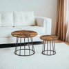 Round Coffee Tables, Set of 2, Modern Circle Side Tables with Steel Frame, for Living Room, Bedroom - 4 of 4