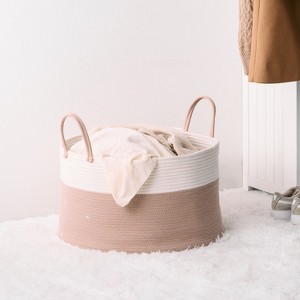 Solhome Barnabas Cotton Round Laundry and Storage Basket - 1 of 4