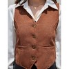 Women's Waistcoat Button Vintage Vest Regular Fitted Fashion Dressy Suit with Pockets - 4 of 4