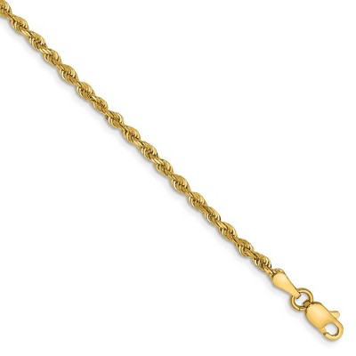 Black Bow Jewelry 2.25mm, 14k Yellow Gold, D/C Quadruple Rope Chain Bracelet