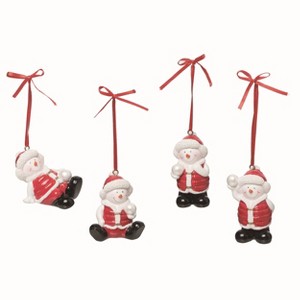 Transpac Resin Playful Santa Ornament Set of 4 Christmas Home Decorations - 1 of 1