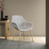 LeisureMod Markley Leather Dining Arm Chair With Gold Metal Legs Set of 2 - 2 of 4