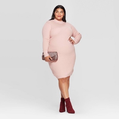 plus size sweater dress with boots