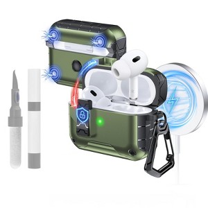 HTUTWOO Airpods Pro 3rd Automatic Opening Protective Case Full-Body Protective with Built-in Magnets and Carabiner - 1 of 4