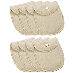 Unique Bargains Snap Button Velvet Jewelry Pouches with Pads 8 Pcs - 1 of 4