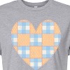 Women's - Instant Message - Patchwork Quilt Heart Cropped Graphic T-Shirt - 2 of 4