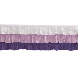  Bacati - 3 Layer Ruffled Crib/Toddler Bed Skirt - White/Lilac/Purple - 1 of 4