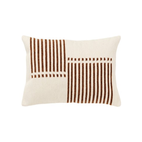 14x20 Oversize Striped Lumbar Throw Pillow Cover Tan - Rizzy Home : Target