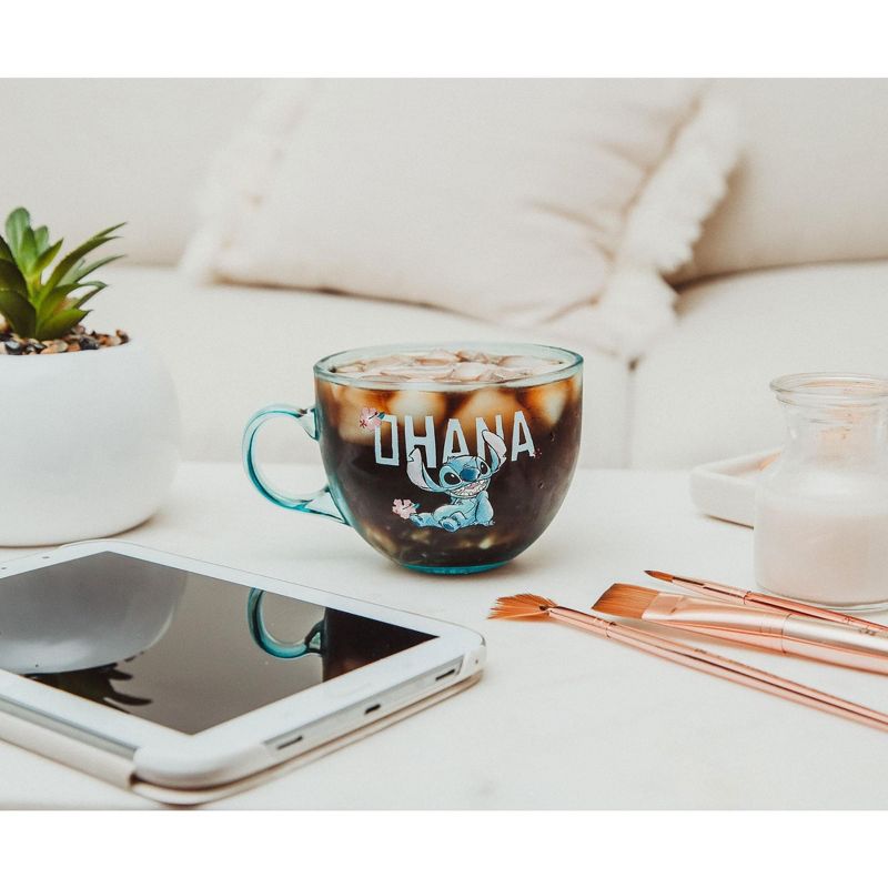 Silver Buffalo Disney Lilo & Stitch Ohana Glass Coffee Mug | Holds 16 Ounces, 5 of 7