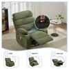 Mamual Recliner with Massage and Heat, 360° Swivel Linen Recliner Chair with Cup Holders & Side Pocket for Adults - 3 of 4