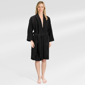 American Soft Linen Women’s 100% Cotton Terry Bathrobe – Soft, Absorbent, Quick Dry Turkish Robes for Women Quality - 1 of 4