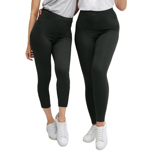 ellos Women's Plus Size 2-Pack Leggings - 2X, Black