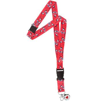Disney Women's Mickey Mouse Lanyard and Badge Reel Set, Red
