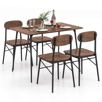Costway 5-Piece Dining Table Set for 4 Modern Kitchen Dining Room Furniture Set