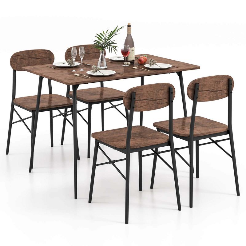 Costway 5-Piece Dining Table Set for 4 Modern Kitchen Dining Room Furniture Set, 1 of 11