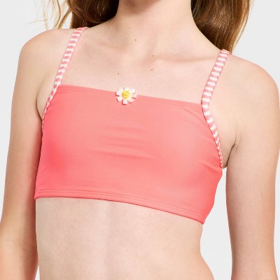 Cat & Jack Girls' Garden Gingham Swimwear Set - Cat & Jack™ Coral Pink M — фото 3