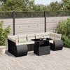 vidaXL Patio Sofa Set with Cushions Outdoor Furniture 8 Piece Poly Rattan - Black and Cream without storage - 2 of 4