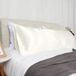2 Pcs Body 20"x54" Satin Soft Pillow Cover Ivory - PiccoCasa