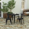 Merrick Lane Set of Two Indoor/Outdoor Black Poly Resin Stacking Arm Chair with Vertical Slat Back and Slatted Seat - image 2 of 4