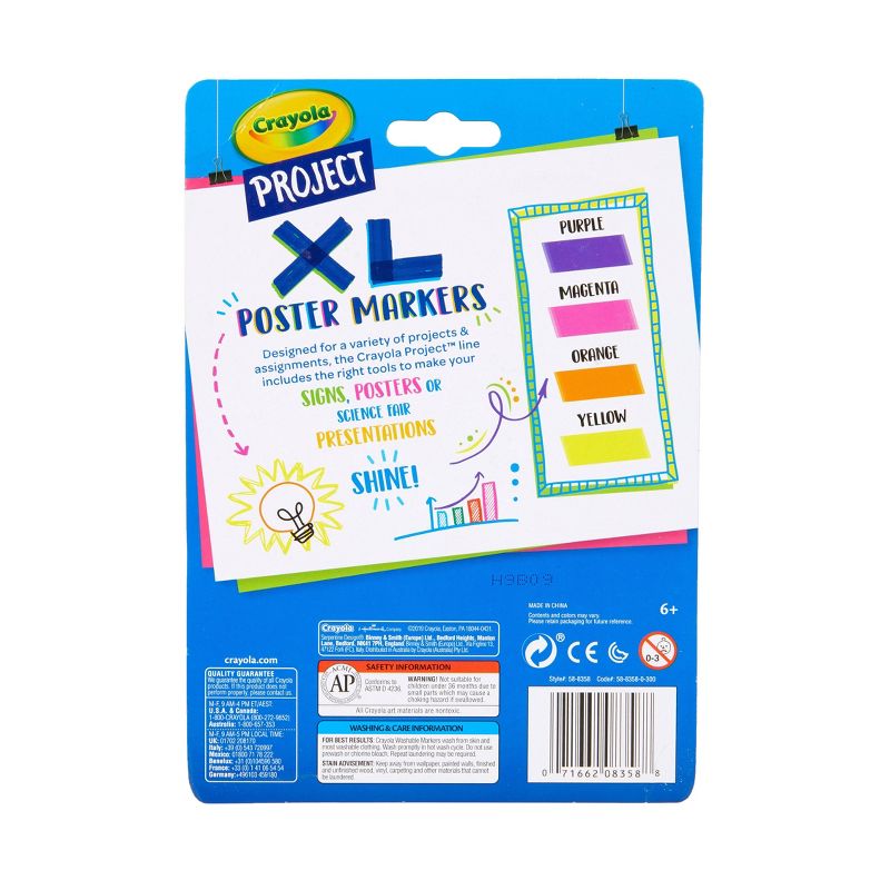 4ct Crayola Project XL Poster Markers - Bright Colors, 3 of 6