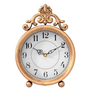 Aoibox Vintage Gold Table Clock, French Rustic Antique Style Decor Clock for Farmhouse, Bedroom, Living Room, Desk, Shelf, Gift - 1 of 4