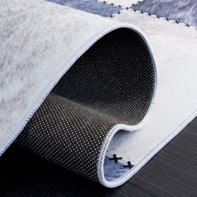 Beige/Grey Faux Fur Rectangular 4' x 6' Rug