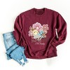 S.W.Smiley Good Vibes Grow Here Flowers - Women's Graphic Sweatshirt - 2 of 4