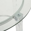 Orianna Circular Glass Table Clear - Christopher Knight Home: Modern Acrylic Side, Tempered Top, Iron Frame - image 3 of 4