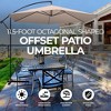 Four Seasons Courtyard 11.5 Foot Octagonal Shaped Offset Patio Umbrella, Beige - 2 of 4