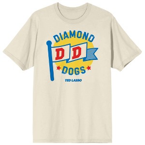 Ted Lasso Diamond Dogs Flag Men's Natural Graphic Tee - 1 of 1