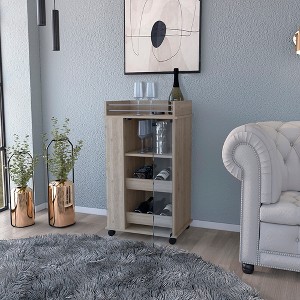 Kitchen Cart with Two-Side Shelves and Glass Door - 1 of 4