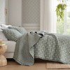 AENKYO All-Season Quilt Set, King 3-Piece Reversible Floral Bedding in Sage Green, Lightweight Microfiber with Matching Shams - 4 of 4
