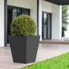 22 Inch Tall Metal Tapered Planter – Indoor/Outdoor Garden Pot with Drainage Hole & Rubber Plug – Burnished Grey - 2 of 4