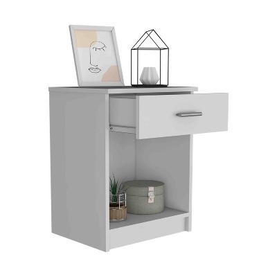 NicBex Nightstand with 1 Drawer, Bedside Table with Open Shelf, Modern Night Stand for Bedroom Living Room