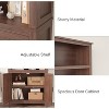 Garvee 5-Tier Farmhouse Bookcase with Door, 71.3''Tall Wooden Walnut Cabinet for Living Room,Bedroom(Brown) - 4 of 4