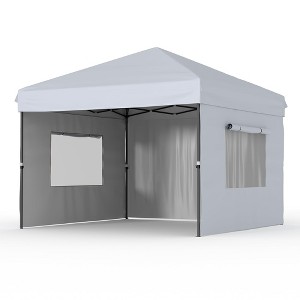 10x10 Easy Pop Up Canopy Tent, Commercial Instant Canopy, Patio Shade with 3 Sidewalls, Quick Setup for Outdoor Use - 1 of 4