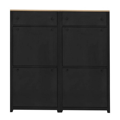 NicBex Set of 1/Set of 2 Shoe Cabinet with 2 Flip Drawers,Farmhouse Shoe Organizer with Drawer for Entryway,Hallway,Living Room