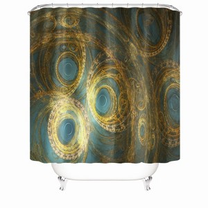 Golden Circle Pattern Shower Curtains for Bathroom Waterproof Fabric Bath Curtain Durable Soft Stylish Bathroom Decor 72x72 Inch - 1 of 1