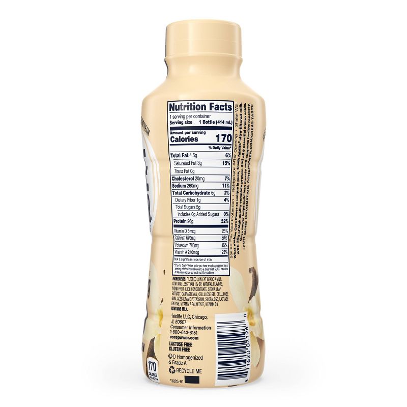 Core Power Vanilla 26G Protein Shake - 14 fl oz Bottle, 4 of 8