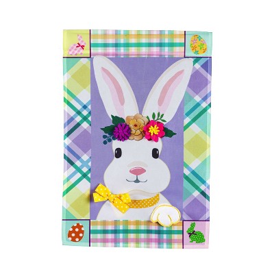 Bunny Patterned Border Garden Applique Flag