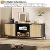 ODK TV Stand Fits TV up to 75'', Rattan Entertainment Center with Adjustable Shelf, Mid Century Modern Media Console Table for Living Room - 3 of 4