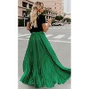 Women's High Waist Maxi Skirt, Flowy Pleated Chiffon Long Skirt Green - 4 of 4