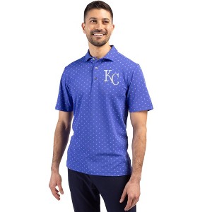 Kansas City Royals Cutter & Buck Virtue Eco Pique Tile Print Recycled Mens Polo - 1 of 1