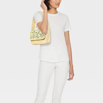 Сумки A New Day Hand Beaded Floral Embellished Flap Shoulder Bag - A New Day™ Yellow — фото 2