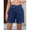 Women's High Waist Jeans - Raw Hem Raw Edge Denim Pants - 2 of 4