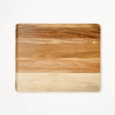 Reversible Acacia Wood Cutting Board Set Natural & oven mitt