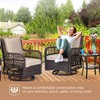 3-Piece Outdoor Wicker Patio Bistro Set w/ 2 360-Degree Swivel Rocking Chairs & Tempered Glass Top Side Table, 360° Swivel Patio Set for Backyard - 2 of 4