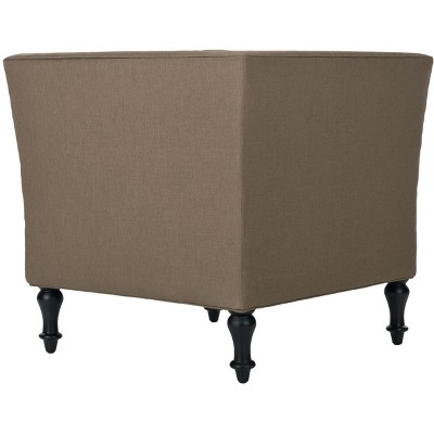 Olive Tufted Linen Polyester Accent Chair with Spindle Legs
